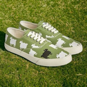 Sperry x Warm & Wonderful London Mens Green Bah Black Sheep Sneakers Size 12 US